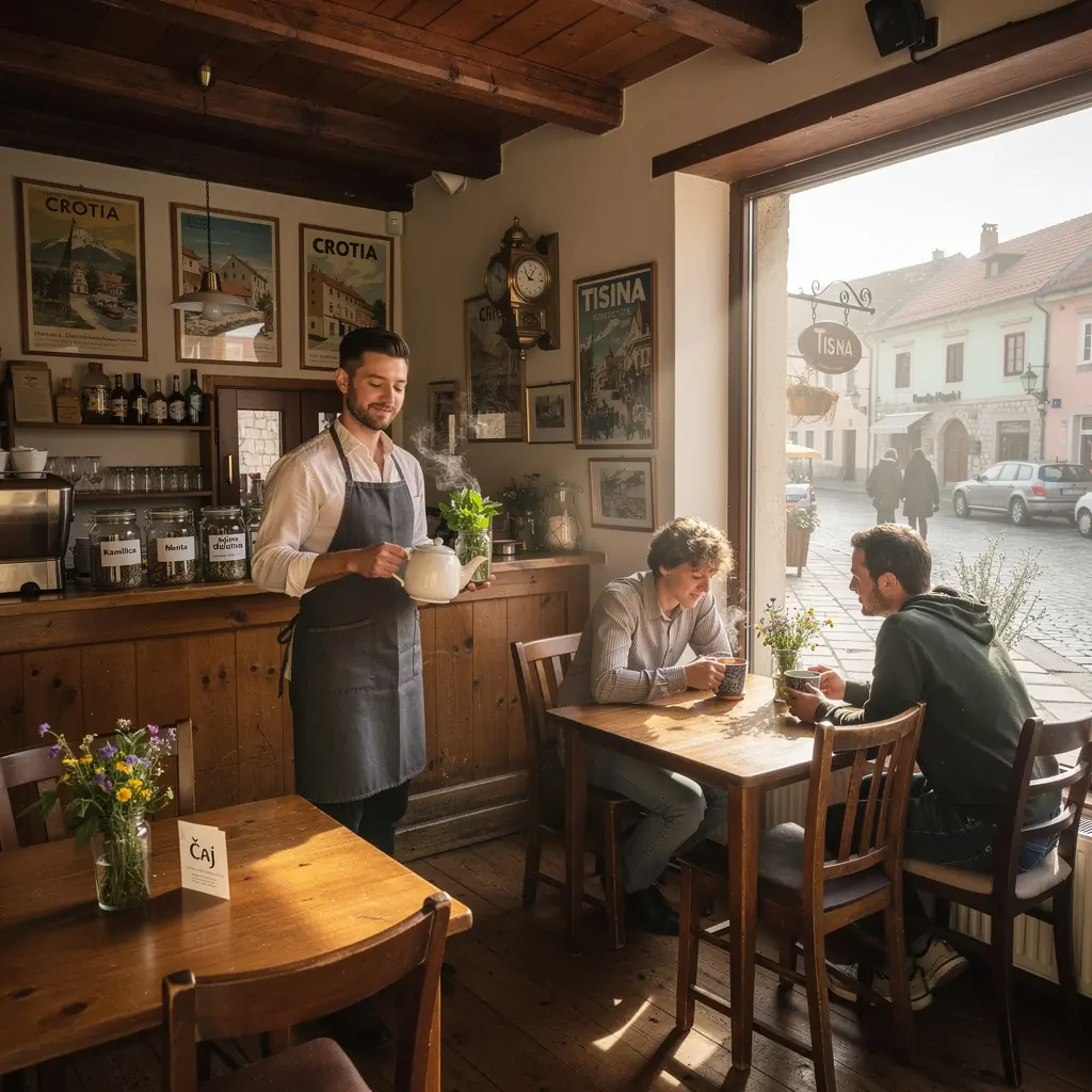 Elegantan čajnik s tradicionalnim hrvatskim motivima.