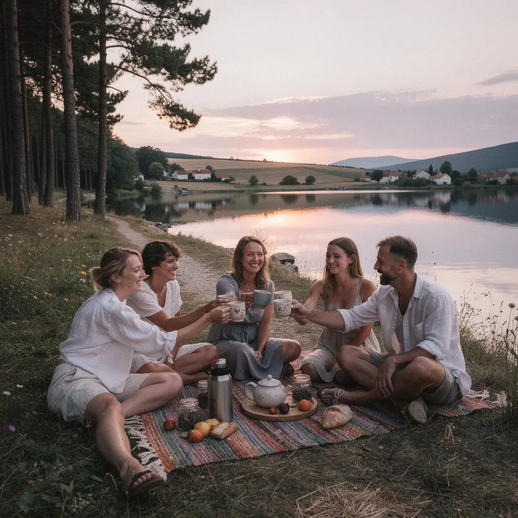 Različiti okusi biljnog čaja predstavljeni u slikovitim staklenim posudama.