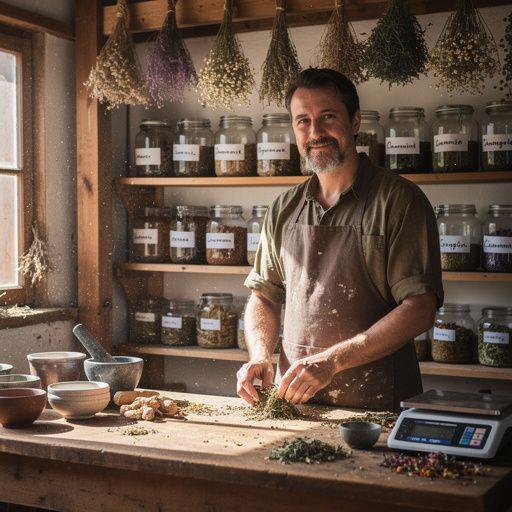 Opuštajući čajni ritual na terasi s pogledom na more.